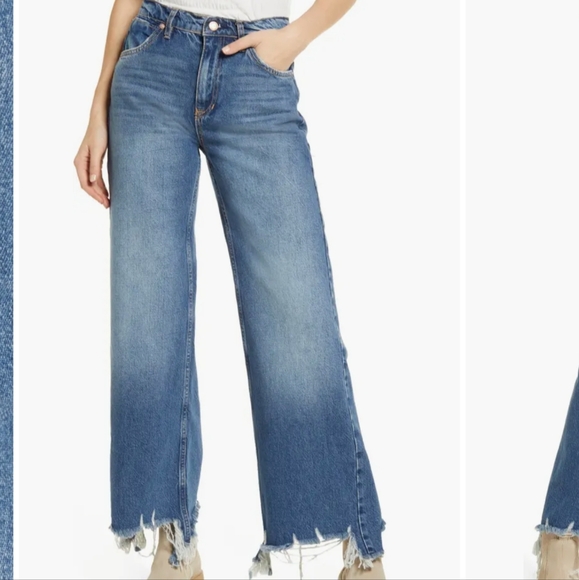 Free People Straight Up Baggy Flare Jeans - Picture 1 of 4